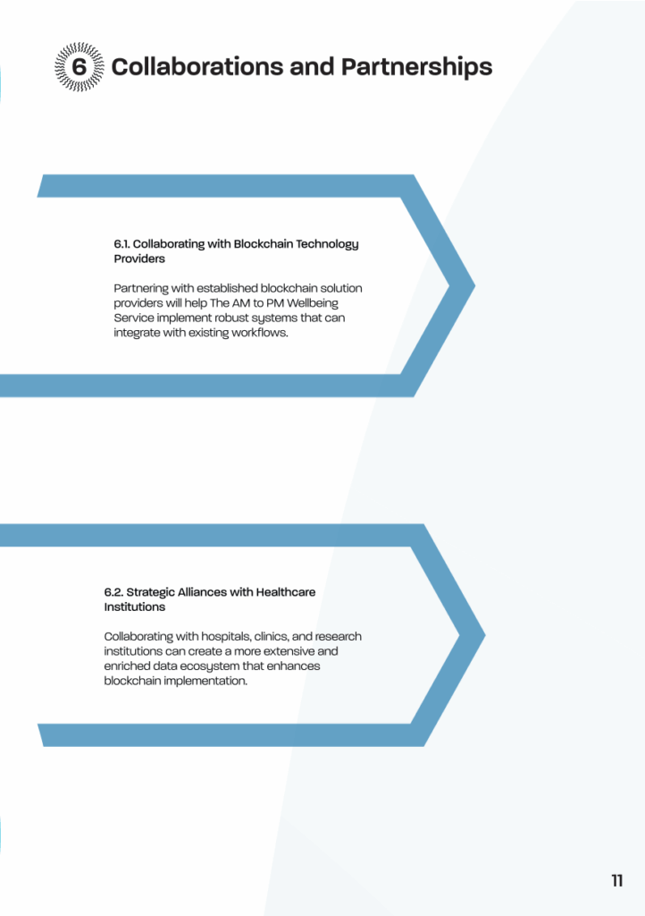 Integration of Blockchain Technology Brochure Extract11 1 The AM to PM Wellbeing Service