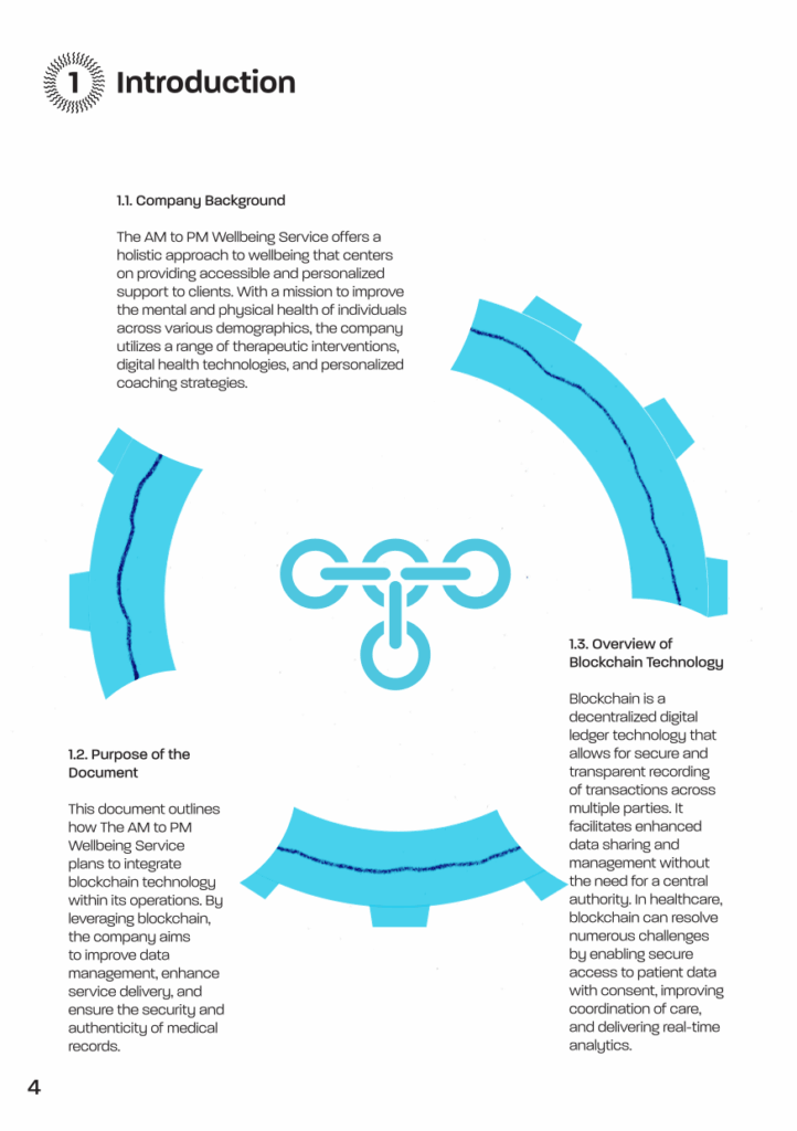 Integration of Blockchain Technology Brochure Extract4 1 The AM to PM Wellbeing Service