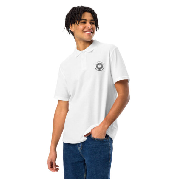 Unisex pique polo shirt white - Image 3