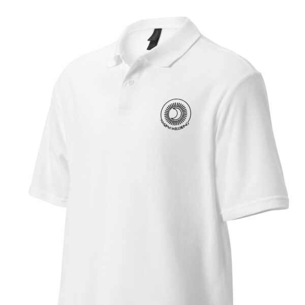 Unisex pique polo shirt white - Image 4