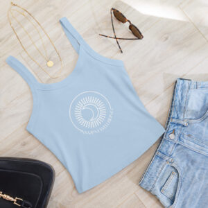 Women’s micro-rib tank top light blue