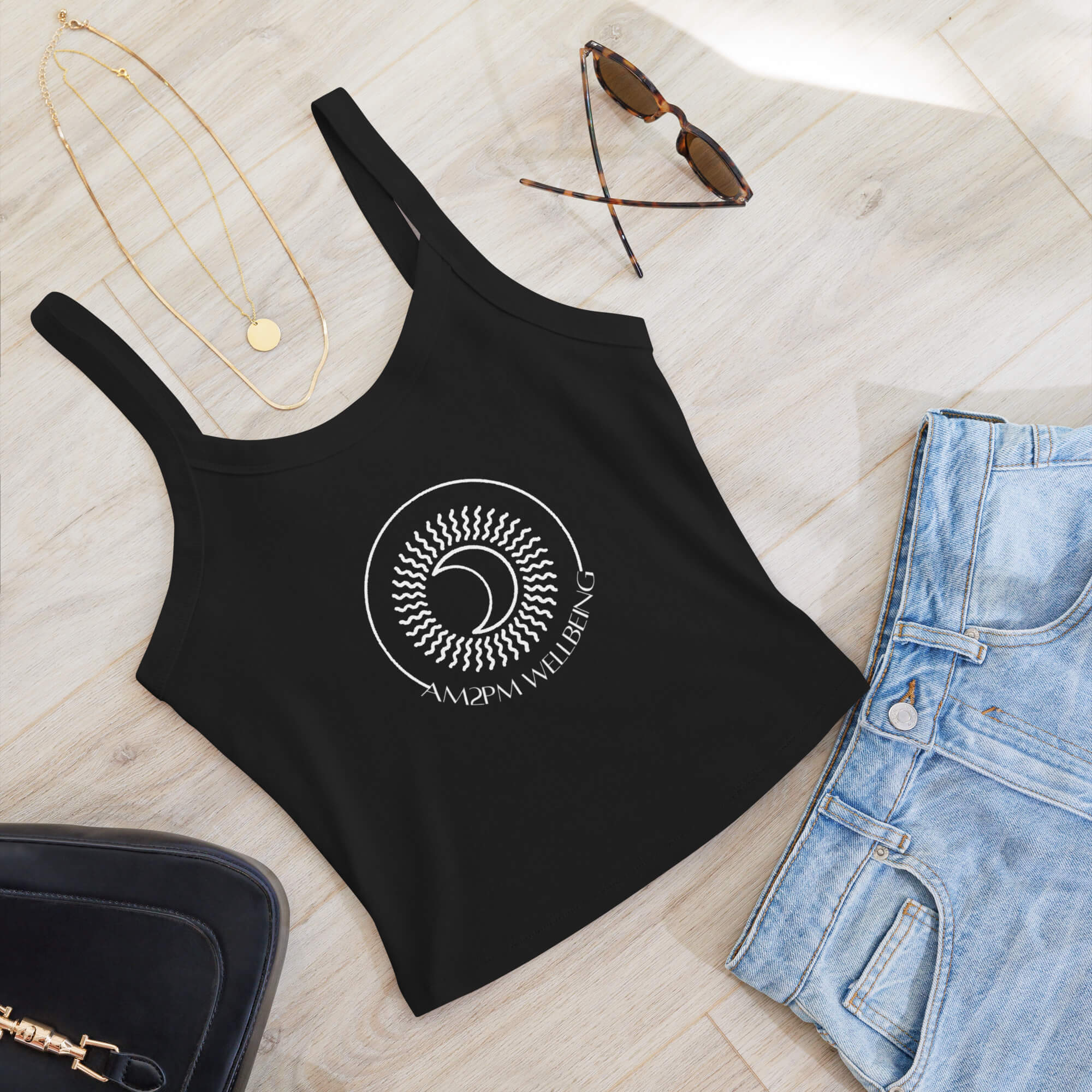 Women’s micro-rib tank top black, grey