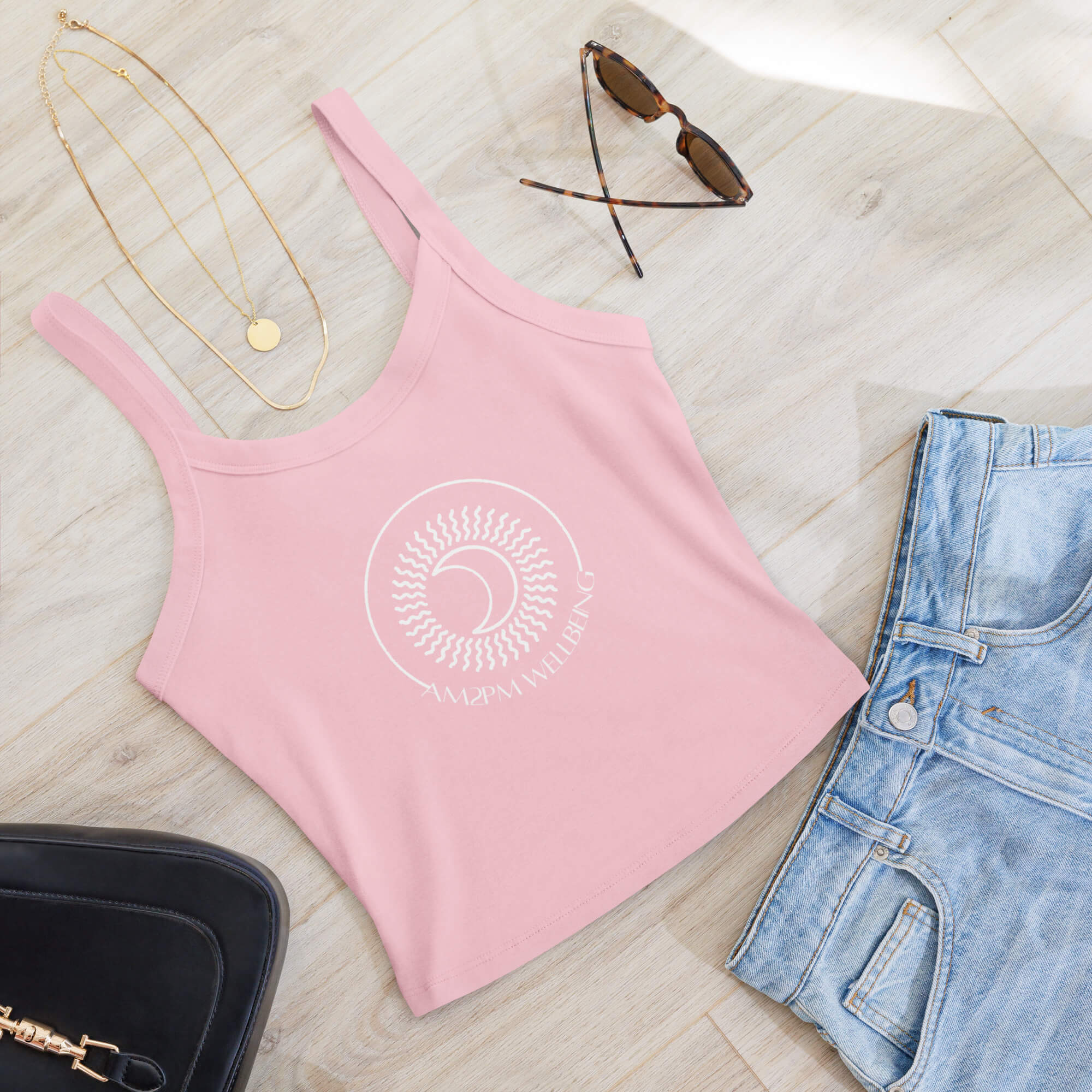 Women’s micro-rib tank top pink