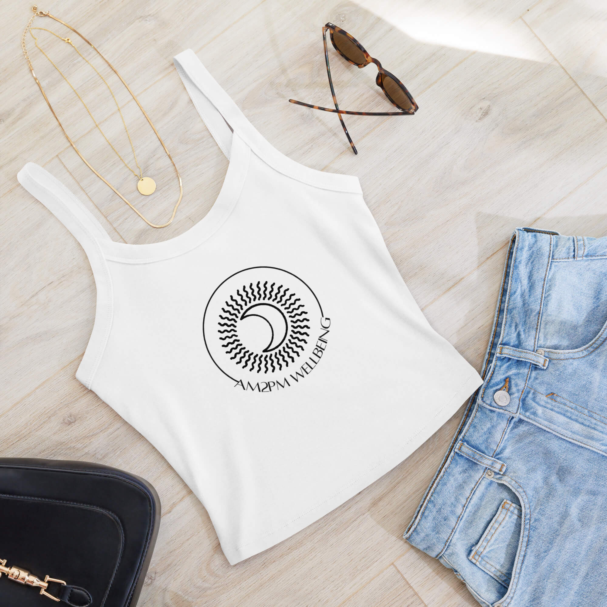 Women’s micro-rib tank top white