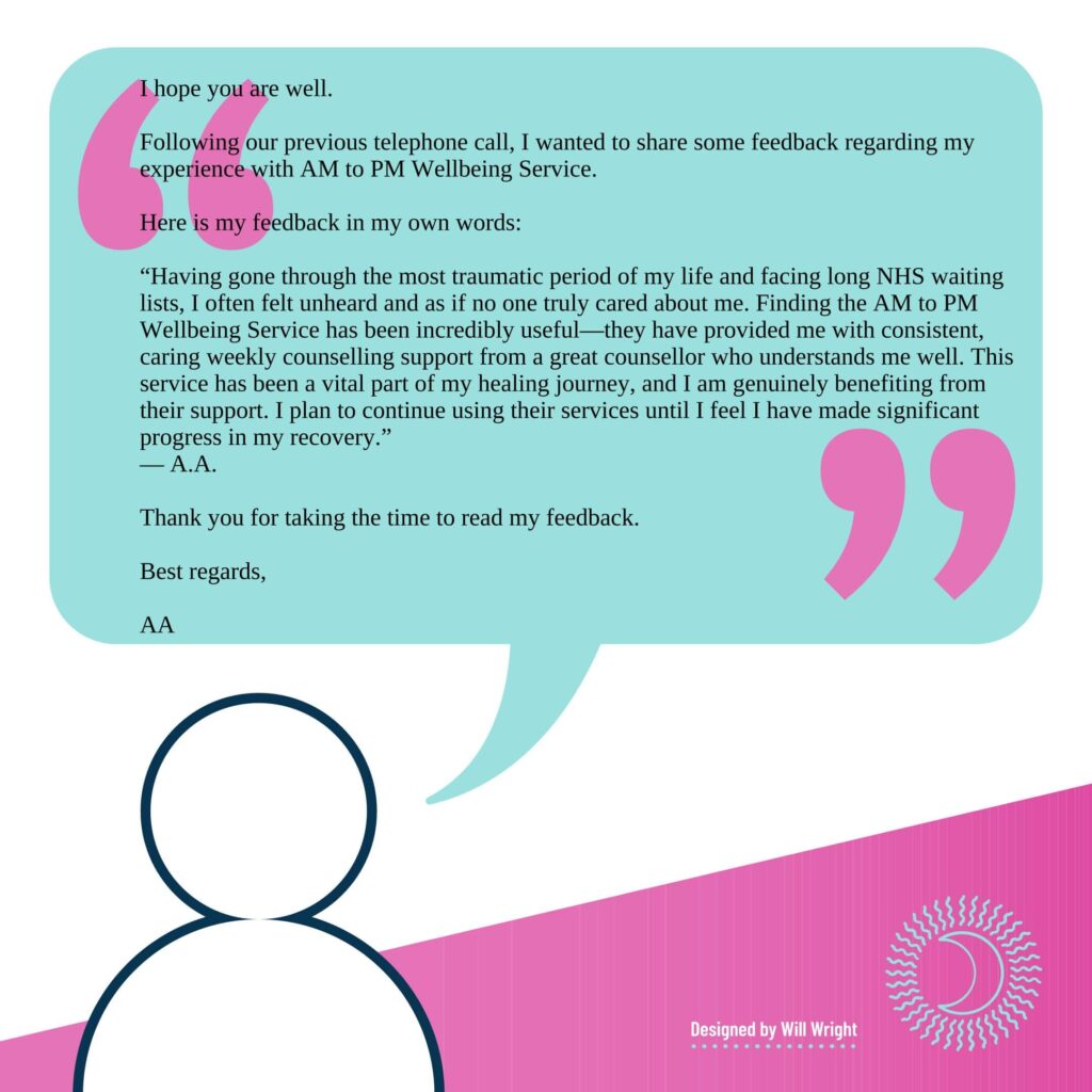 AA Testimonial 1 The AM to PM Wellbeing Service
