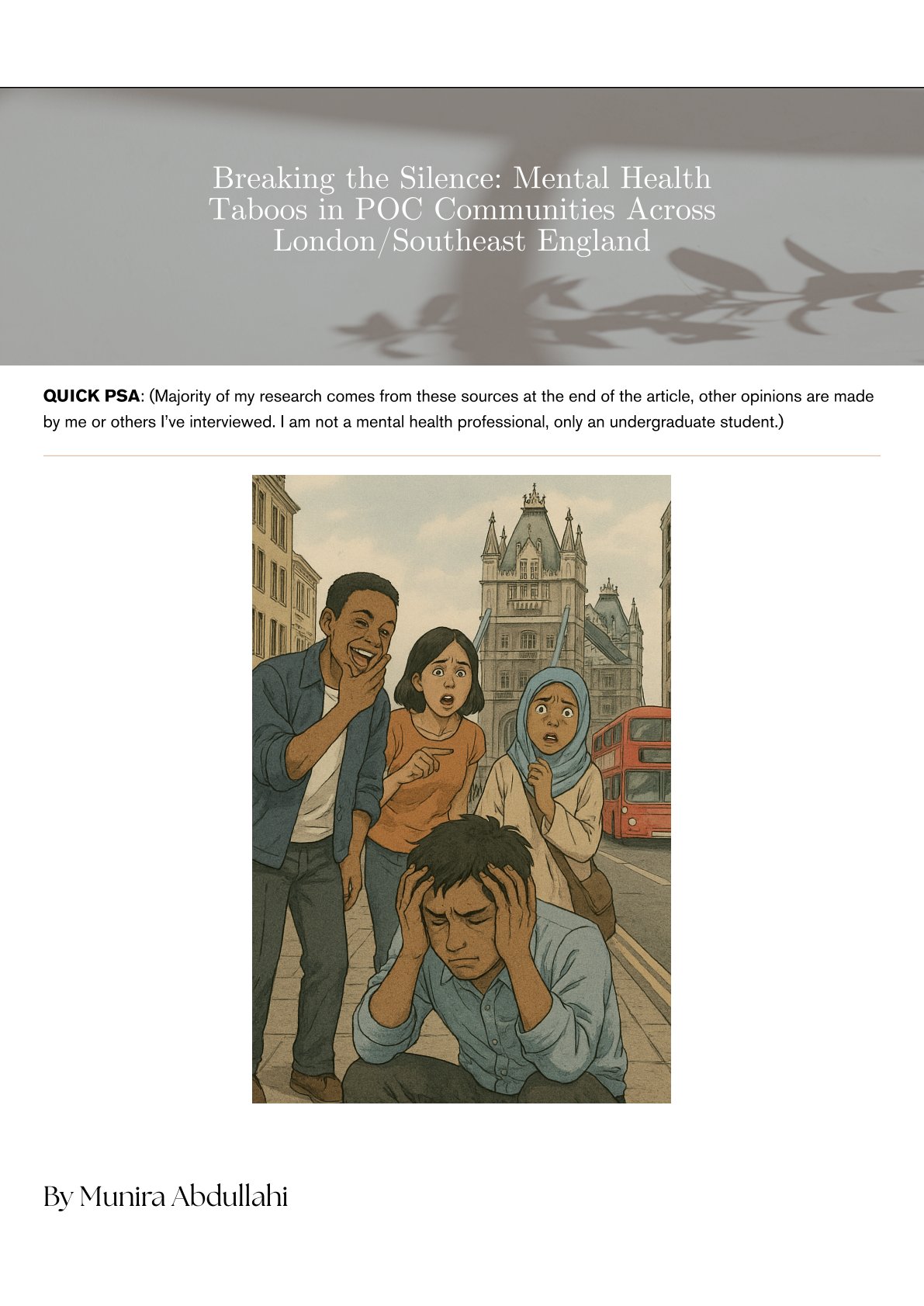 Breaking the Silence 1 The AM to PM Wellbeing Service