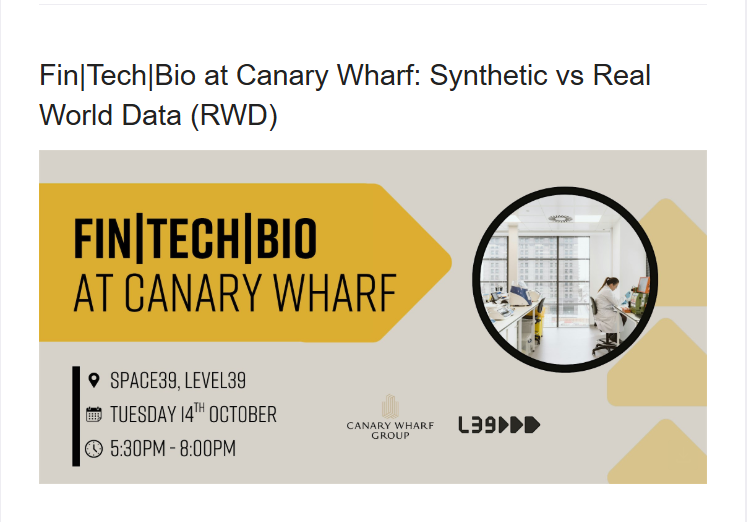 Fintech Bio Event Canary Wharf Thumbnail The AM to PM Wellbeing Service