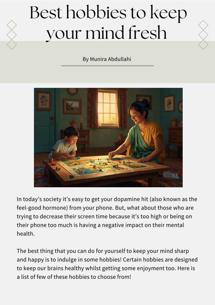 Best hobbies to keep your mind fresh article 1 The AM to PM Wellbeing Service