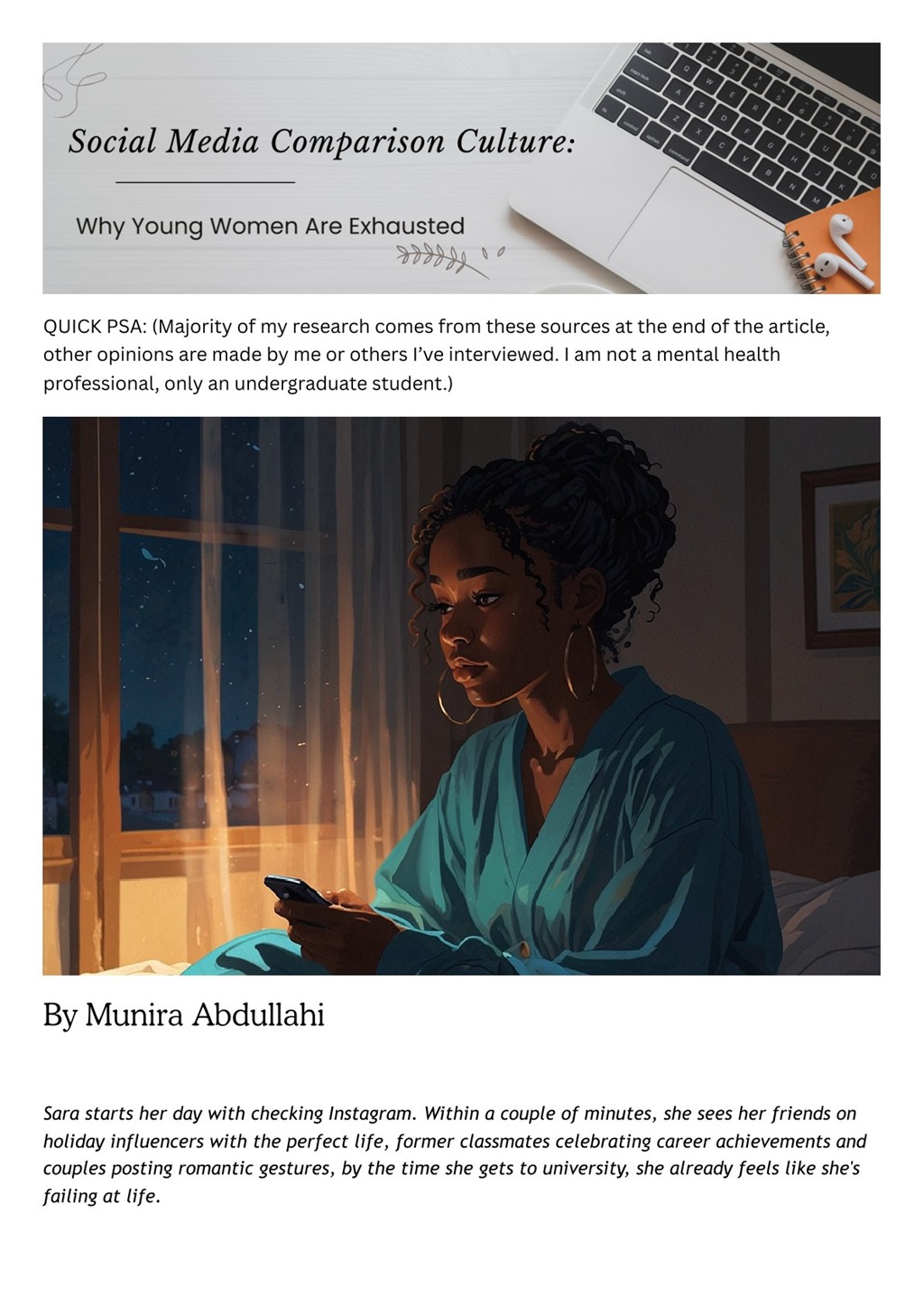 Social Media Comparison Culture Why Young Women are Exhausted Article 1 The AM to PM Wellbeing Service